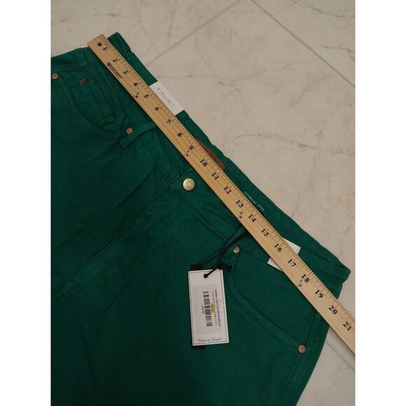 NWT Plus Judy Blue Tummy Control Green High Rise Wide Leg Cropped Jeans sz 22W - Picture 13 of 15